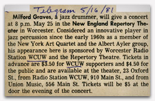 <p>announcing the Worcester concert</p>